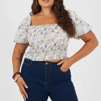 Dámské tričko Tričko Brave Soul Blue Floral 1208005 20 (3XL)