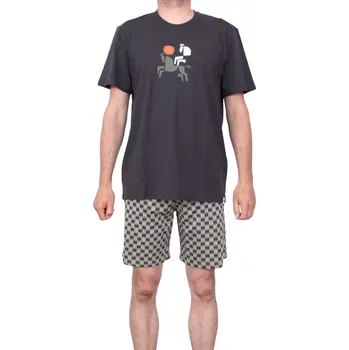 Pánské pyžamo Bavlněné pánské pyžamo Vamp s krátkými rukávy 22610 velikost M