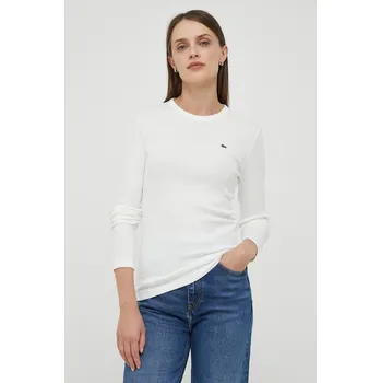 Pánské tričko Bavlněné tričko s dlouhým rukávem Lacoste TF1692 bílá 00X, vel. 36