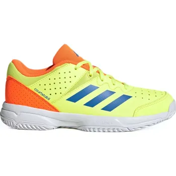 Dětská sportovní obuv Adidas Court Stabil J KJ3694 - hi-res yellow/ray blue/lucid orange 38 2/3