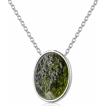 Náhrdelník Stříbrný náhrdelník s vltavínem P39 0006