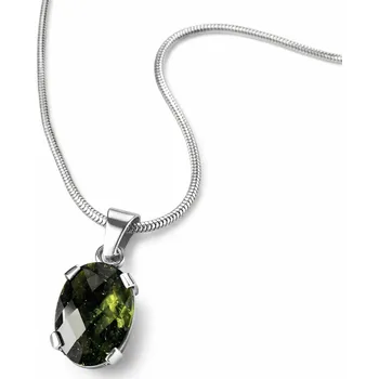 Přívěsek Stříbrný přívěsek s broušeným vltavínem P31 0029