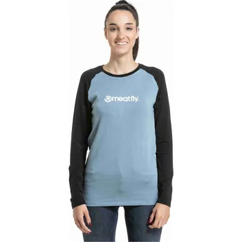 Dámské merino tričko Meatfly Grace modrošedá/černá XL