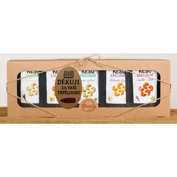 Dárkový potravinový koš Dárková sada Kešu EXCLUSIVE mix 5 druhů slaných TOP CHUŤ děkuji za Vaši trpělivost (Dárková sada Kešu EXCLUSIVE mix 5 druhů slaných TOP CHUŤ děkuji za Vaši trpělivost)