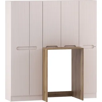 Nábytek Koupelnová sestava nad pračku Nova Cashmere s košem na prádlo kašmírová/dub coast evoke