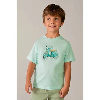 Dětské bavlněné tričko Mayoral 3059.5C.Mini.PPY2 tyrkysová 65X, vel. 128
