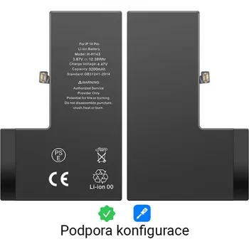 Baterie pro mobilní telefon Baterie iPhone 14 Pro 3200mAh (CoB) s podporou konfigurace BT0146