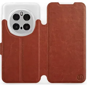 Pouzdro na mobilní telefon Flipové pouzdro Mobiwear - Honor Magic7 Pro 5G - Hnědé a šedé - VÝPRODEJ (Knížkové flip pouzdro, obal, kryt na mobil Honor Magic7 Pro 5G - Hnědé a šedé, materiál Umělá kůže + TPU - ochrana 360°, stojánek, silikonová vanička, magnetické zavírání)