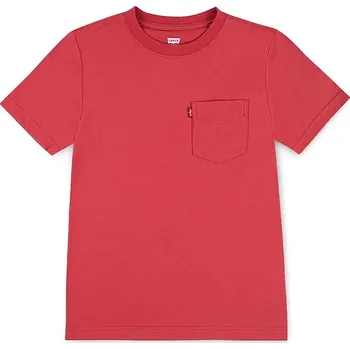Chlapecké tričko Dětské bavlněné tričko Levi's SUNSET POCKET TEE 8EM359 červená 92X, vel. 92