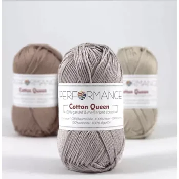 Příze Performance Bavlněná příze Cotton Queen 2041 - šedá světlá 50g 125m