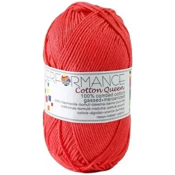 Příze Performance Bavlněná příze Cotton Queen 017 - červená 50g 125m