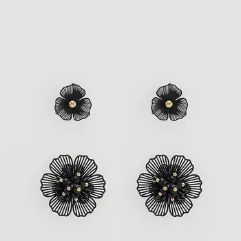 Náušnice Reserved - Náušnice ve tvaru květin 2 balení - černý - 032ID-99X - 032ID-99X-ONE