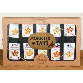 Dárkový potravinový koš Dárková sada Kešu EXCLUSIVE mix 10 druhů TOP CHUŤ děkuji tati (Dárková sada Kešu EXCLUSIVE mix 10 druhů TOP CHUŤ děkuji tati)