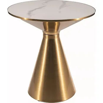 Konferenční stolek Aries bílý mramor/zlatý