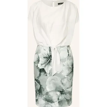 Dámské šaty Swing Dámské Šaty Z Kombinace Materiálů, bílá / zelená, 36