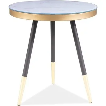 Konferenční stolek Vegas 45 cm bílý mramor/černý