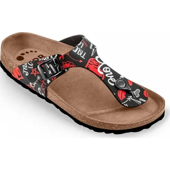 Dámské žabky Obuv zdravotní FORcare 201059 černá potisk láska Velikost: 38