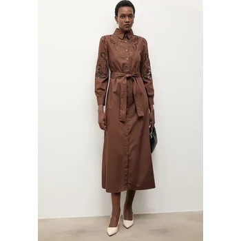 Dámské šaty Bavlněné šaty Answear.LAB v3415.fh hnědá 88X, vel. XL