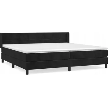 Postel Kontinentální postel černá s čelem, 203 x 203 x 78/88 cm, 2 matrace 1