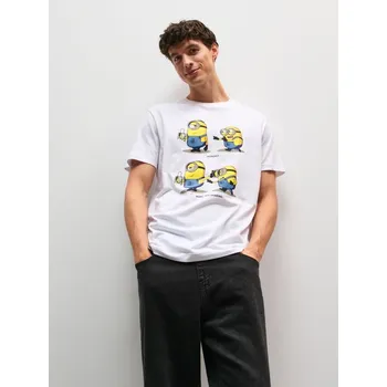 Pánská móda Sinsay - Bavlněná košilka s potiskem Minions - bílá - 898GP-00X - 898GP-00X-M