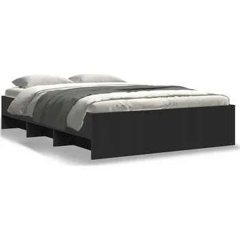 Postel Rám postele černý s přihrádkami 193 x 143 x 35 cm