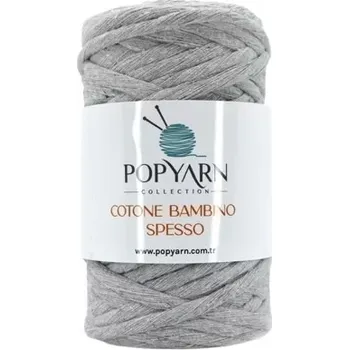 Příze POPYARN Příze Cotone bambino spesso B203 - šedá, 250g 75m