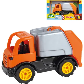 LENA Workies auto funkční popeláři baby set s popelnicí plast v krabici ln01264