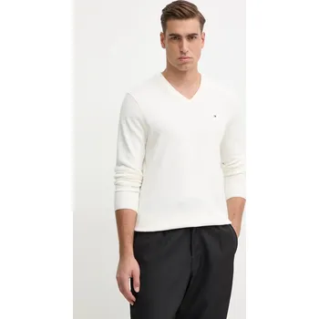 Pánský svetr Svetr s příměsí kašmíru Tommy Hilfiger MW0MW28047 béžová 01X, vel. M