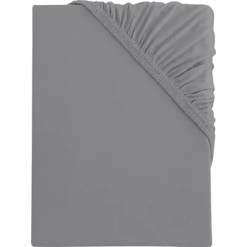 Prostěradlo s.Oliver Bi-elastické žerzejové prostěradlo, 180–200 x 200 cm (šedá)
