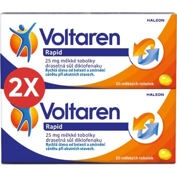 Lék na bolest, zánět a horečku Voltaren Rapid 25 mg měkké tobolky proti bolesti 20ks - balení 2 ks