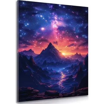 Obraz Dovido Obraz západ slunce s noční oblohou