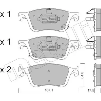 Brzdová destička Sada brzdových destiček, vždy 4 kusy v sadě METELLI 22-1382-0