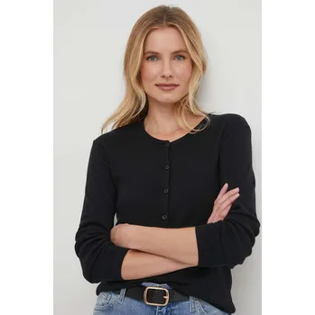 Dámský svetr Bavlněný kardigan United Colors of Benetton 1091D5558 černá 99X, vel. XXS
