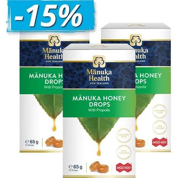 Bonbon Manuka Health New Zealand Limited 3x Bonbóny s Manukovým medem MGO 400+ Propolisem a vit. C, doplněk stravy 65g