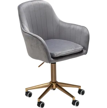 MID.YOU OTOČNÁ ŽIDLE, samet, šedá - Otočné židle - 000850065001