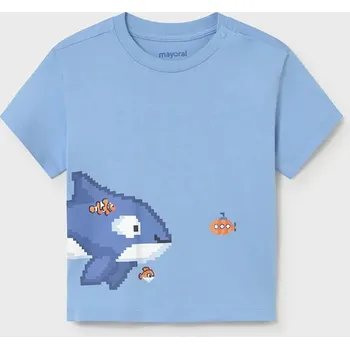 Dětské bavlněné tričko Mayoral 1013.3H.Baby.PPY2 modrá 55X, vel. 80