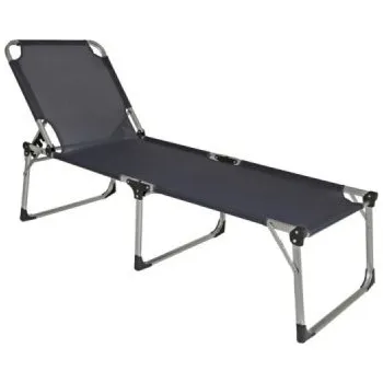 Zahradní lehátko, opalovací lehátko, skládací, XXL, do 120 kg, šedé - B Garden Pleasure
