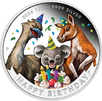 Stříbrná mince Všechno nejlepší k narozeninám 2026 1/2 oz