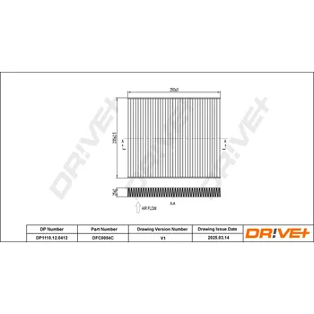 Kabinový filtr Filtr vzduchu v interiéru Dr!ve+ DP1110.12.0412