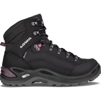 Dámská treková obuv Lowa Renegade GTX Mid W black/prune dámské nepromokavé kožené trekové boty - 41 a 1/2 EUR
