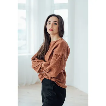 Dámská halenka Mušelínová halenka Coco hnědá Velikost: M