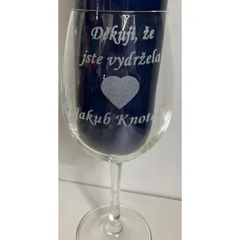 Sklenice Sklenice na víno s nápisem, vlastní text či fotka