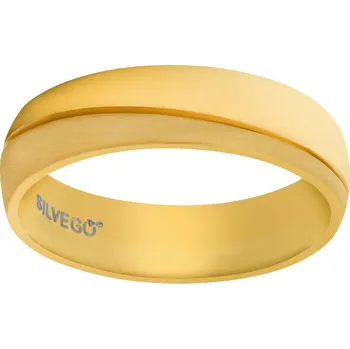 Prsten Snubní prsten Glamis z chirurgické oceli pro muže i ženy pozlacený 18 kt žlutým zlatem velikost obvod 68 mm RRC8453GPM-obvod 68 mm