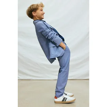 Chlapecké kalhoty Kalhoty s lněnou směsí pro děti Mayoral 6562.7A.Junior.PPY2 modrá 55X, vel. 152