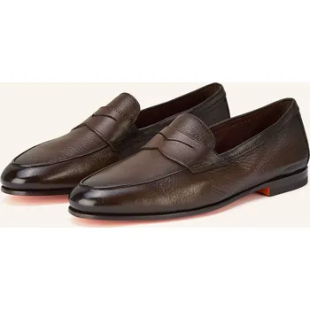 Pánské mokasíny Santoni Pánské Penny Mokasíny Carlos, tmavě hnědá, 42