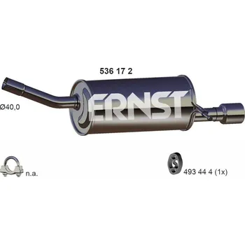Zadní díl výfuku Zadní tlumič výfuku ERNST 536172