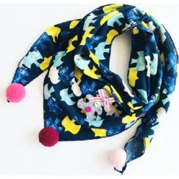 Šála Dětská zimní šála s bambulkami J579 5