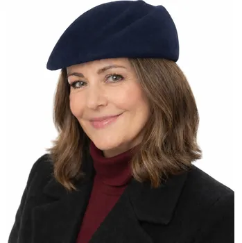 Čepice Dámská modrá plstěná lodička - bekovka - Seeberger Velikost: Unisize (S-XL)