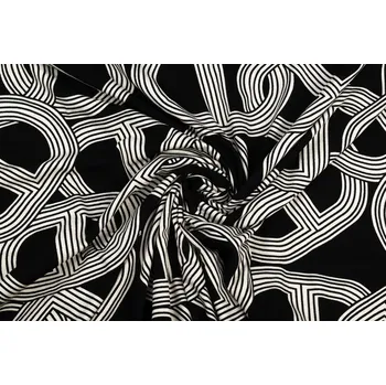 Úplet viskózový bíločerná grafika