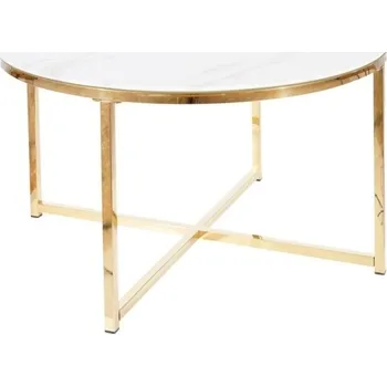 Obývací pokoj Konferenční stolek Salma bílý mramor/zlatý